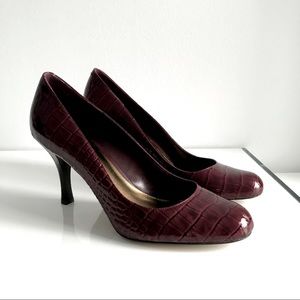 Arturo Chiang Red Wine Snakeskin Pumps Patent Leather  Women’s Shoes Vintage Y2K